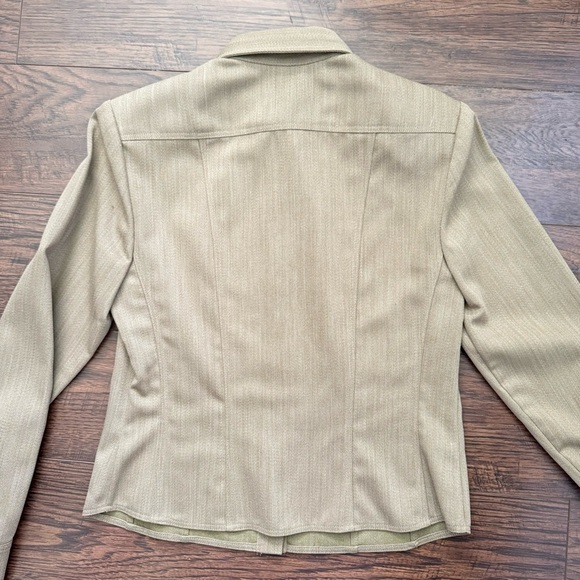 Carlisle 100% Wool Beige Button Up Collared Lightweight Jacket Womens Size 4 - Picture 4 of 11